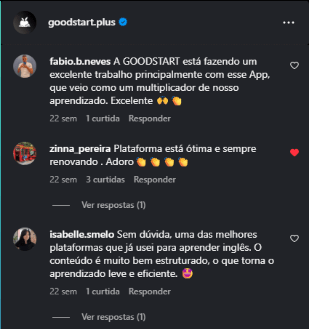 Print do depoimento do Lucas